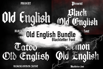 Design Projects with Old English Bundle Fonts